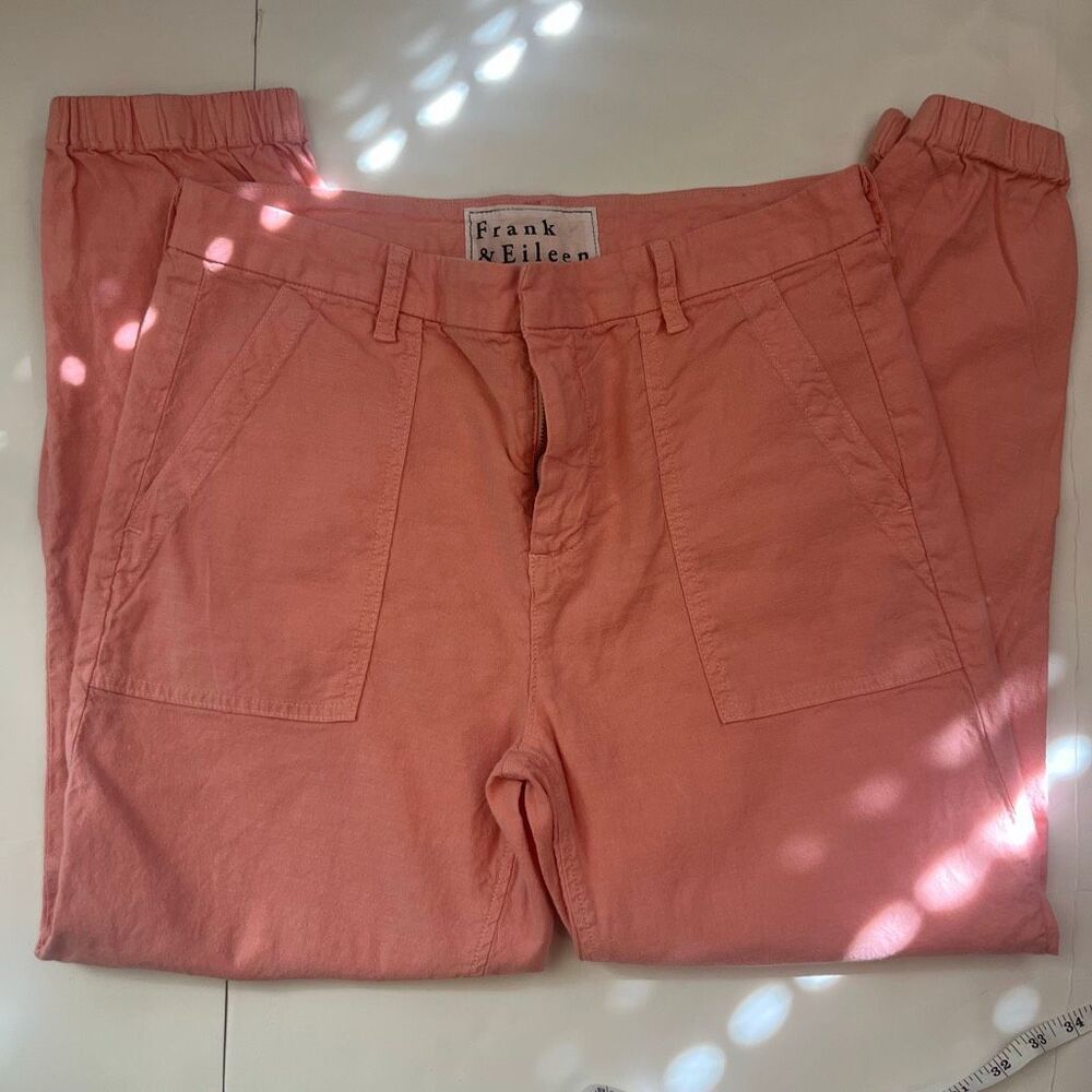 Frank & Eileen Women's Jameson Mid Rise Cropped Jogger Pants Coral Size 6